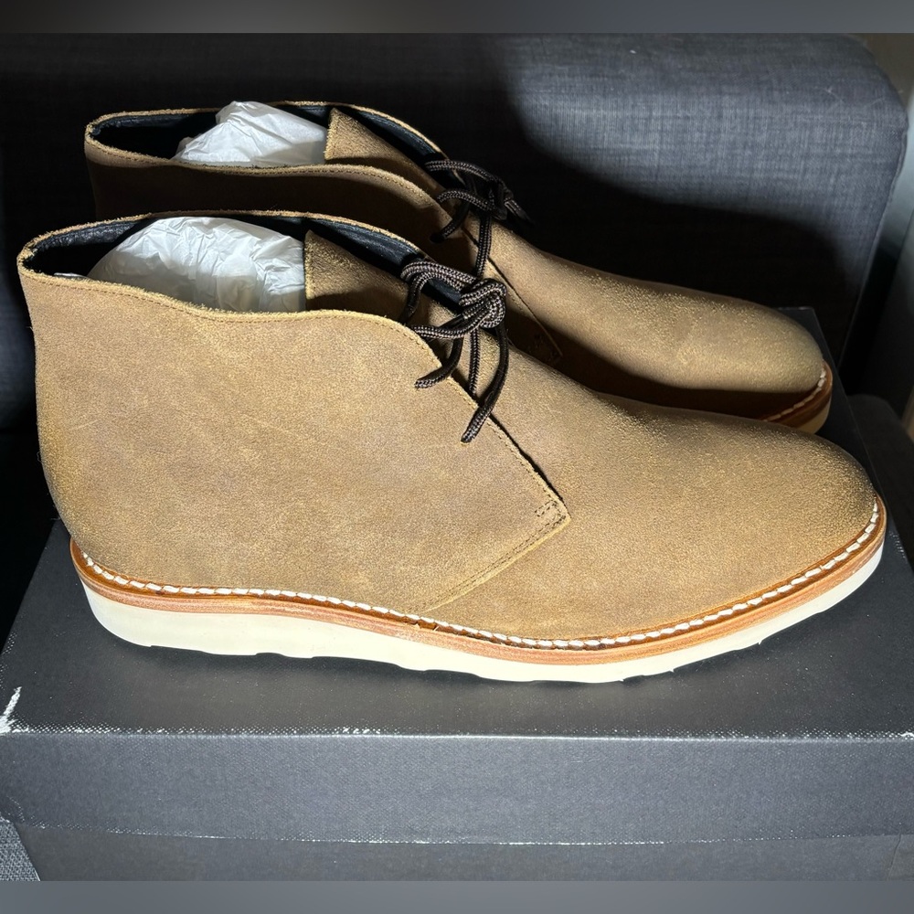 NWT Thursday Boot Company Scouts, Tan Suede Chukka Boots with Brown Laces - Picture 4 of 16